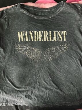 Vintage 'WANDERLUST' Graphic Tee - Women's Black